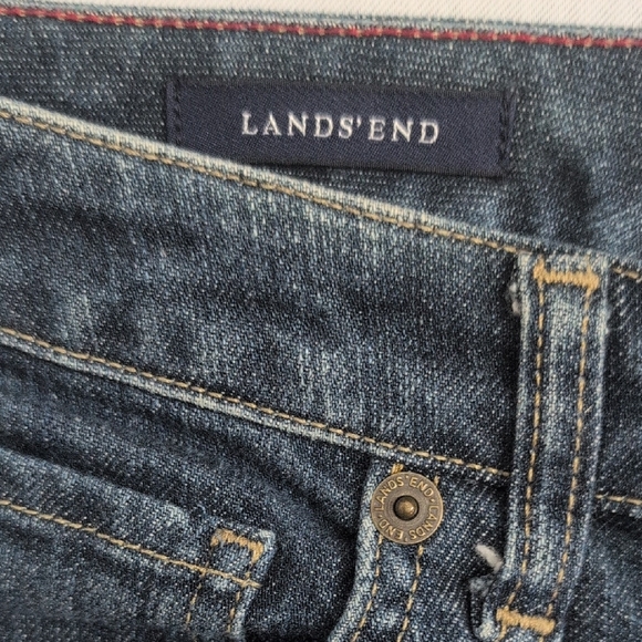 Womens Lands' End Dark Wash Straight Leg Jeans - Picture 4 of 5